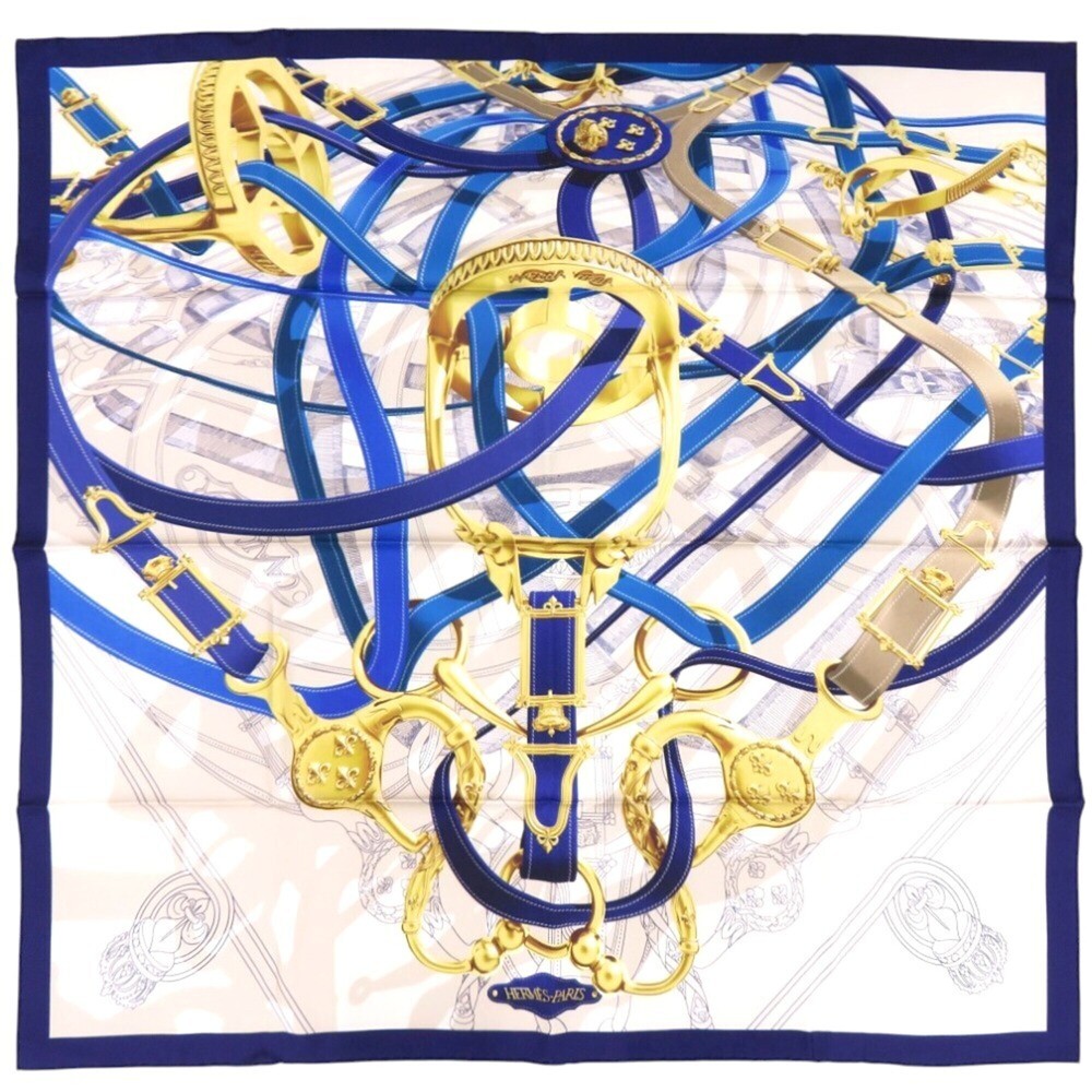 HERMES Blue Silk Scarf